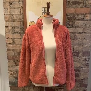 NWOT Fluffy Cozy Peach Zippered Sweatshirt